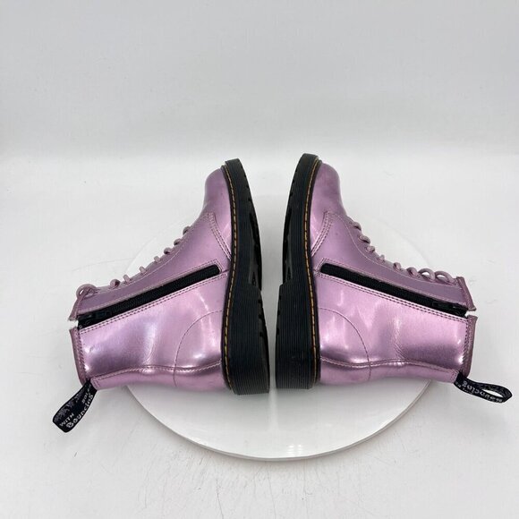 Dr Martens 1460 J Women Size 5 Pink Purple Metallic Slip Resistant Combat Boot - Picture 6 of 11